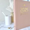 pink planner 2025 sideview